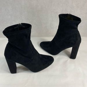 Steve Madden Edit Black Suede High Heel Mid-Calf Boots Sz 9